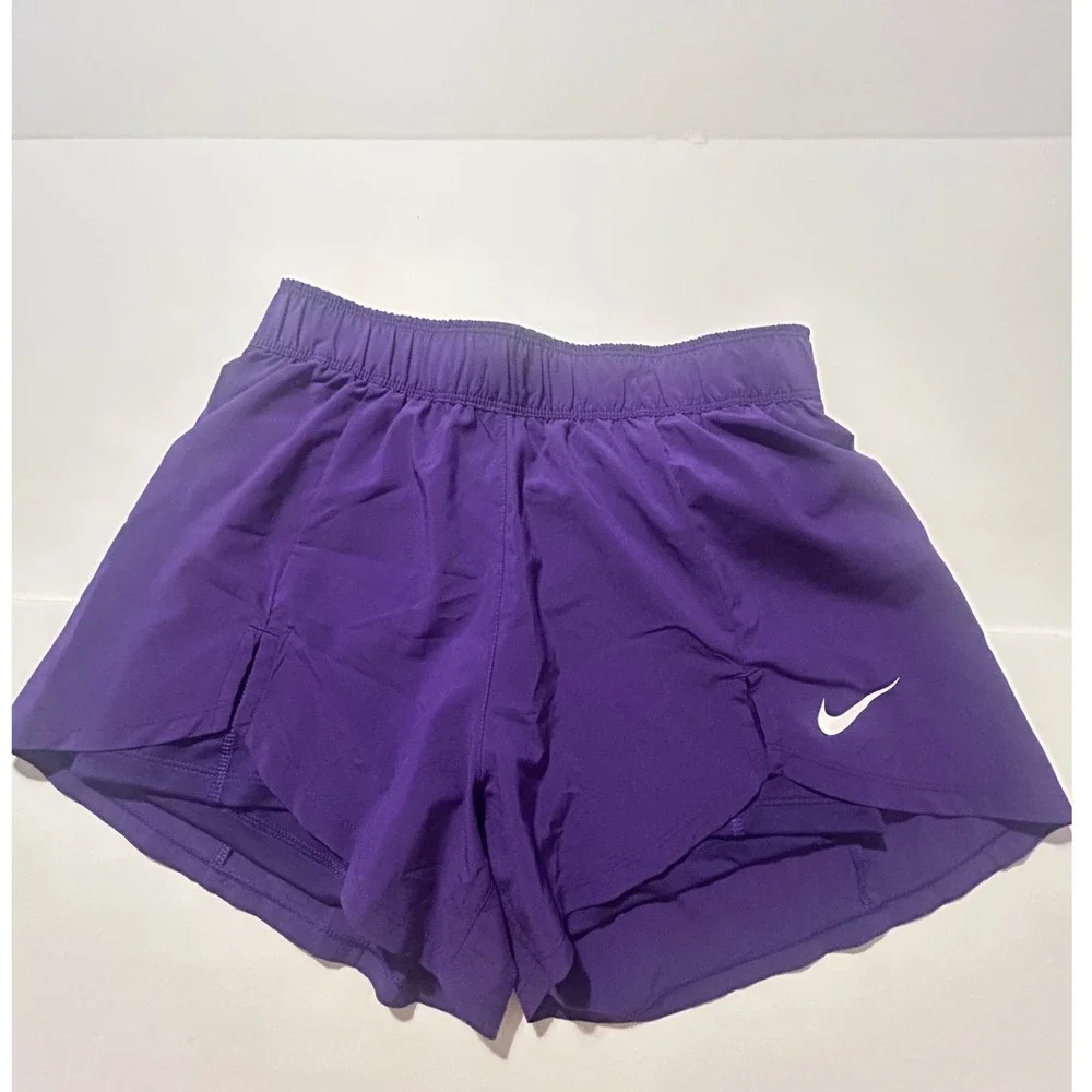 Nike Dri-FIT Purple Running Shorts Womens Small Just Do It Waistband Athletic